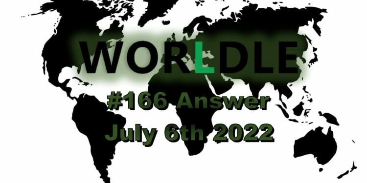 Daily Worldle 166 - July 6th 2022