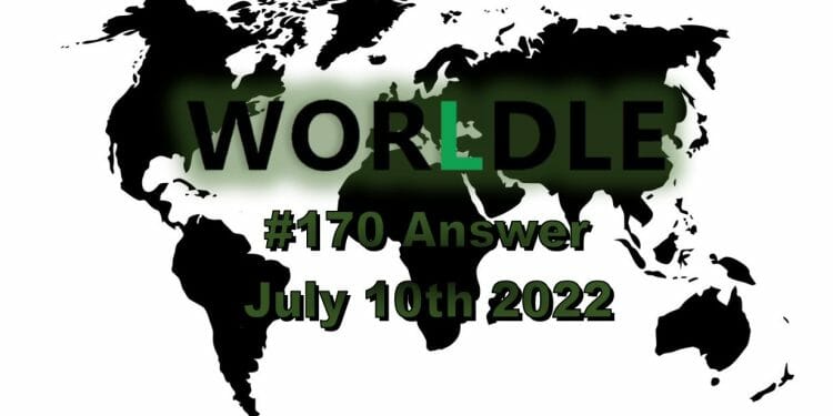 Daily Worldle 170 - July 10th 2022