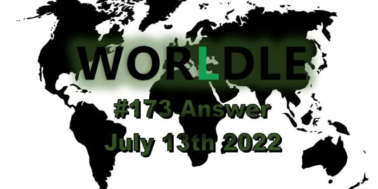 Daily Worldle 173 - July 13th 2022