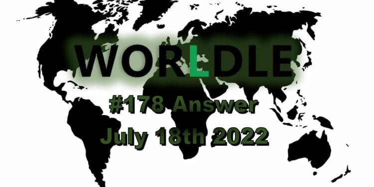 Daily Worldle 178 - July 18th 2022
