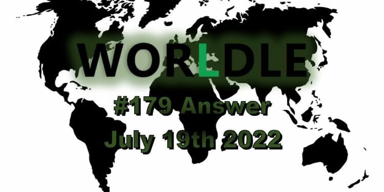 Daily Worldle 179 - July 19th 2022