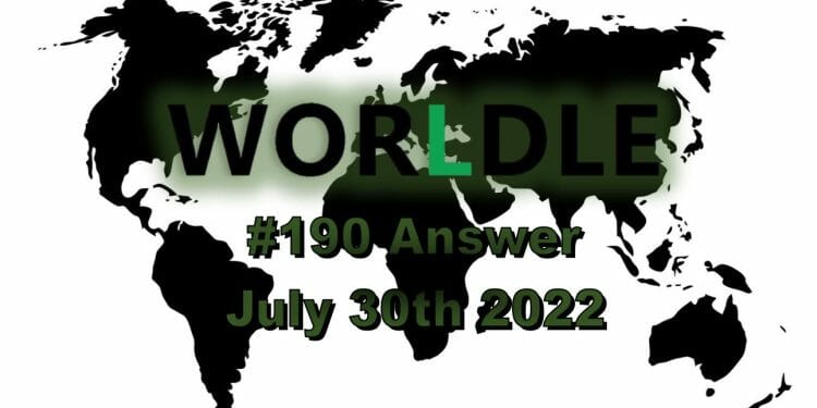 Daily Worldle 190 - July 30th 2022