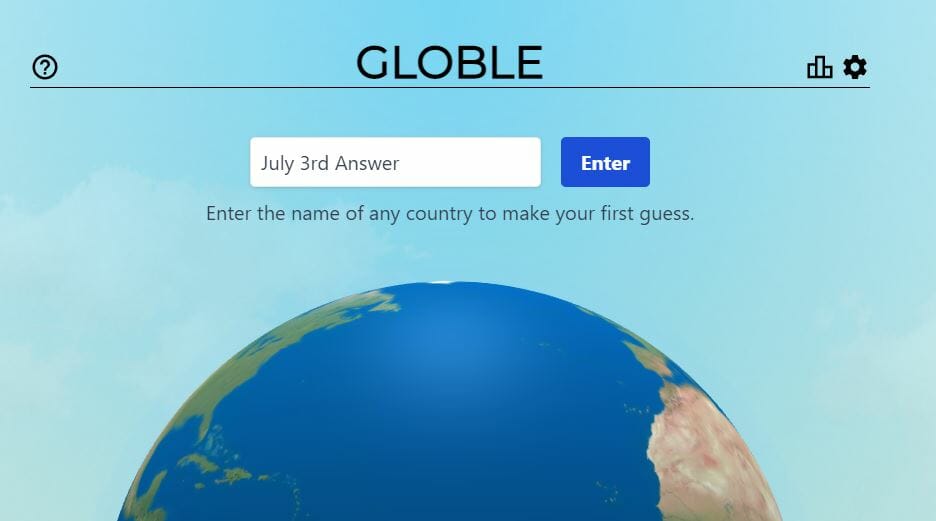 Globle Game July 3, 2022 Answer Today World Global Mystery Country