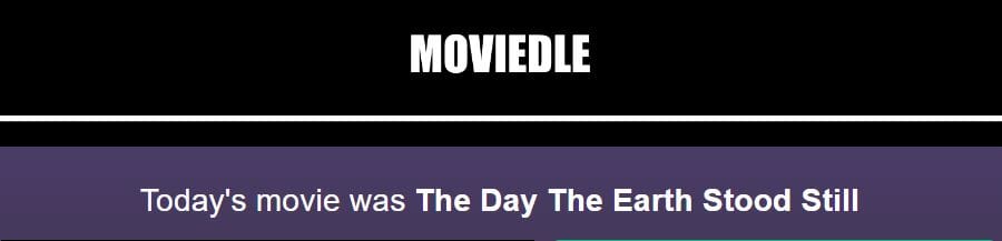 Daily Moviedle Answer - 11th August 2022