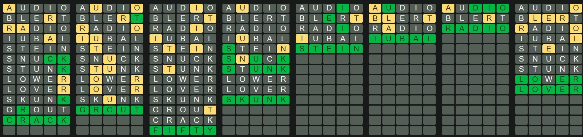 Daily Octordle 195 Answer - August 7th 2022