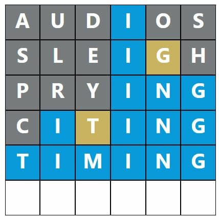Daily Word Hurdle #410 Afternoon Answer - 11th August 2022