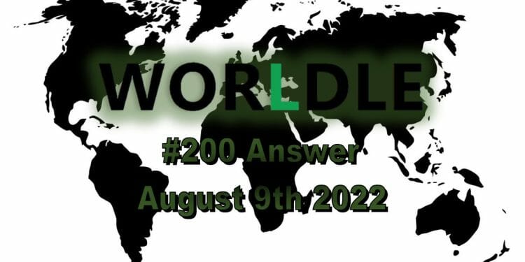 Daily Worldle 200 - August 9th 2022