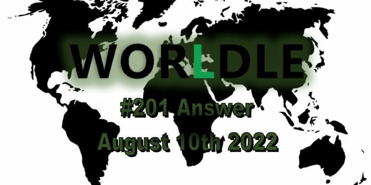 Daily Worldle 201 - August 10th 2022
