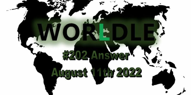 Daily Worldle 202 - August 11th 2022