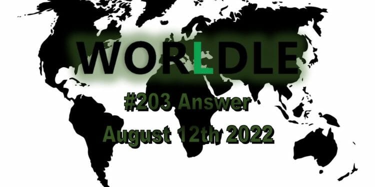 Daily Worldle 203 - August 12th 2022