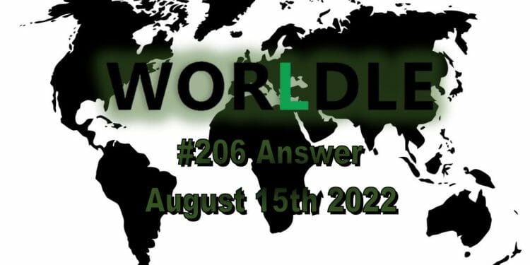Daily Worldle 206 - August 15th 2022