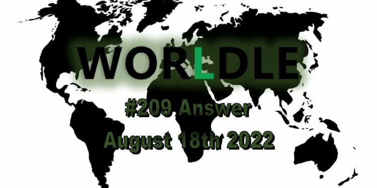 Daily Worldle 209 - August 18th 2022