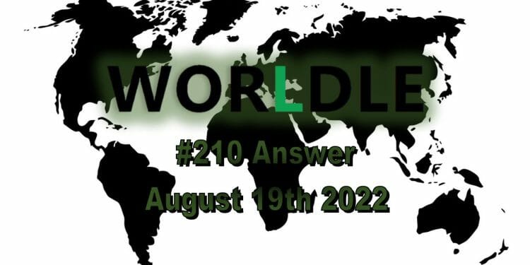 Daily Worldle 209 - August 19th 2022