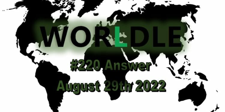 Daily Worldle - 29th August 2022