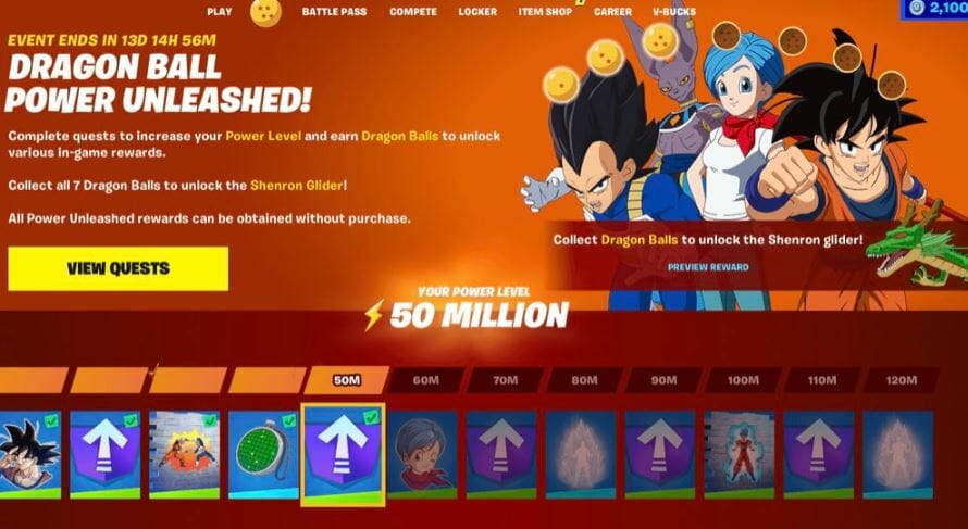 Fortnite Dragon Ball Power Unleashed Challenges