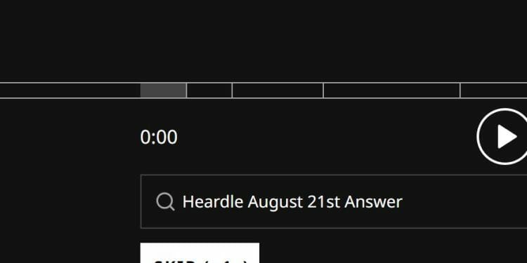 Heardle August 21st Answer Today