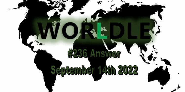 Daily Worldle 236 - September 14th 2022