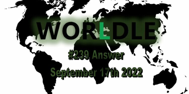 Daily Worldle 239 - September 17th 2022