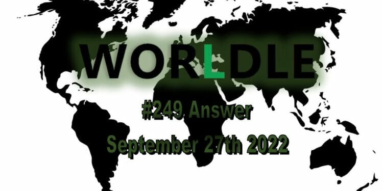 Daily Worldle 249 - September 27th 2022