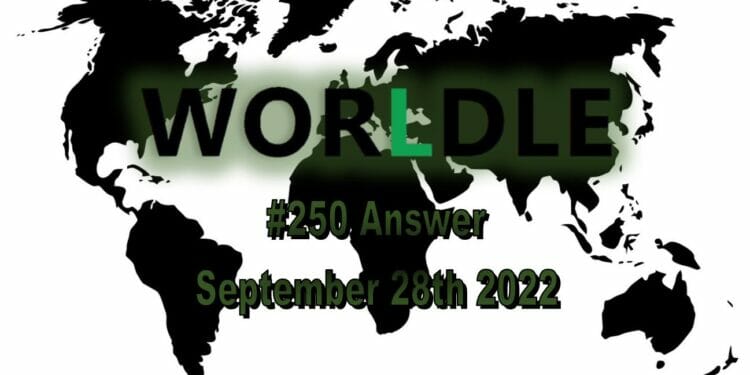 Daily Worldle 250 - September 28th 2022