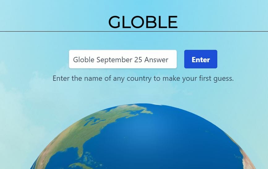 Globle Game September 25, 2022 Answer and Hints Today Fortnite Insider