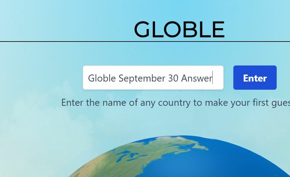 Globle Game September 30, 2022 Answer and Hints Today