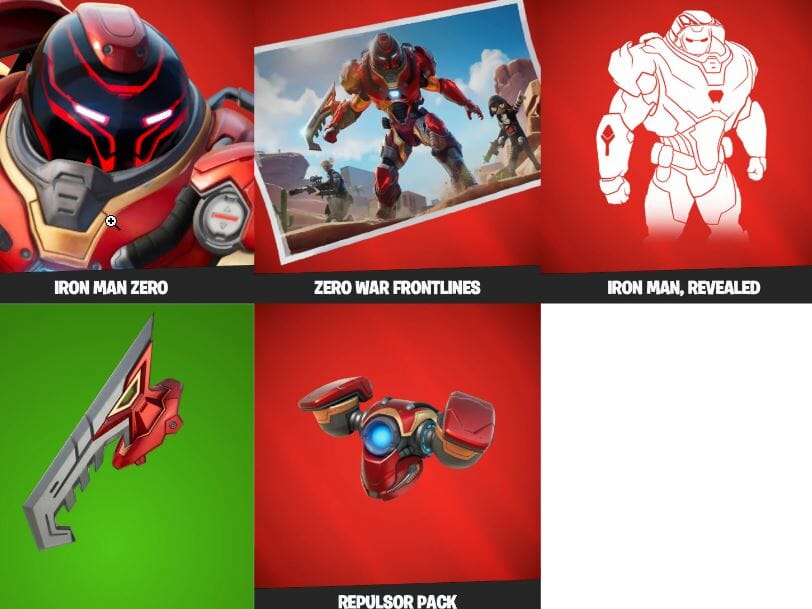 Iron Man Zero Fortnite Skin Set