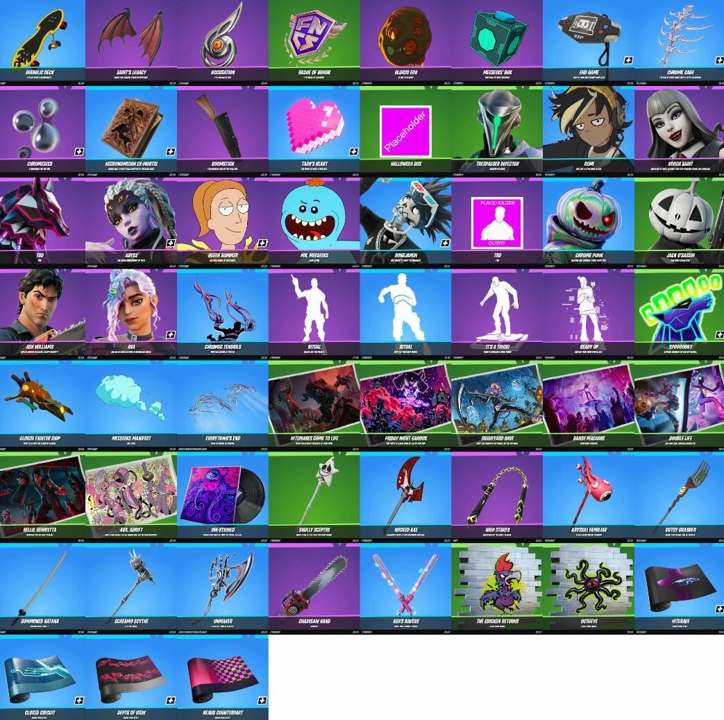 All Fortnitemares Halloween 2022 Skins and Cosmetics