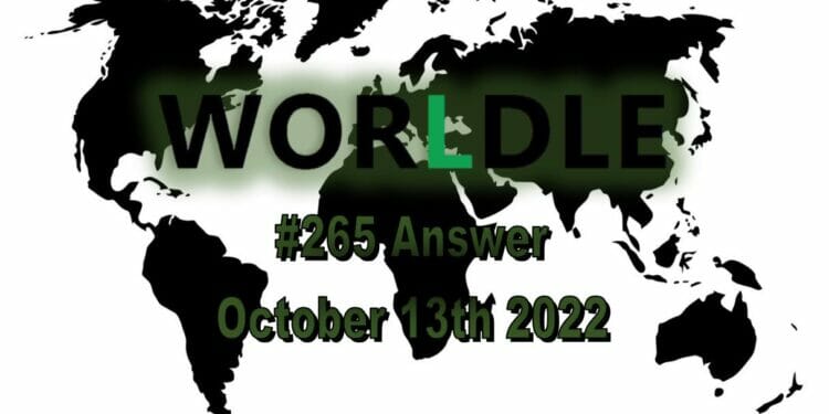 Daily Worldle 265 - October 13th 2022