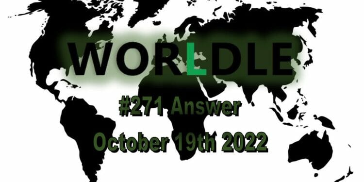 Daily Worldle 271 - October 19th 2022