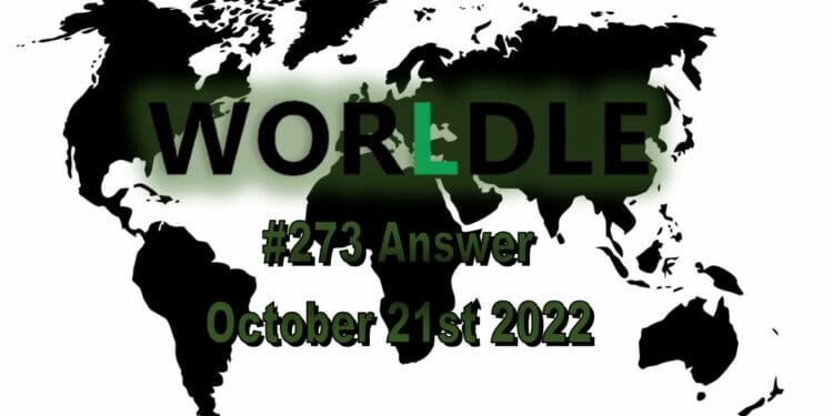 Daily Worldle 273 - October 21st 2022