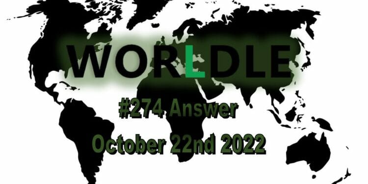 Daily Worldle 274 - October 22nd 2022