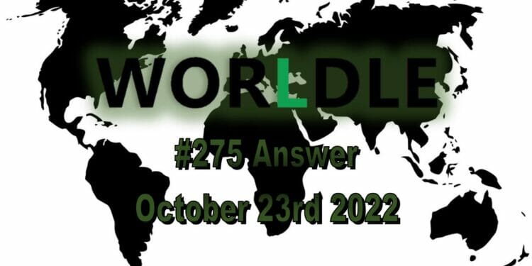 Daily Worldle 275 - October 23rd 2022