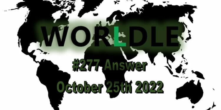 Daily Worldle 277 - October 25th 2022