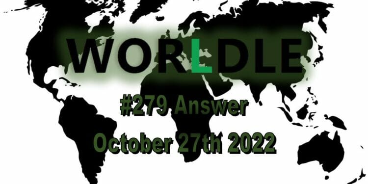 Daily Worldle 279 - October 27th 2022