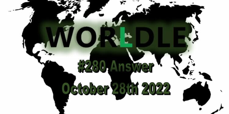 Daily Worldle 280 - October 28th 2022