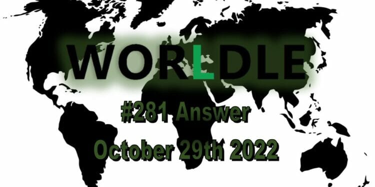 Daily Worldle 281 - October 29th 2022