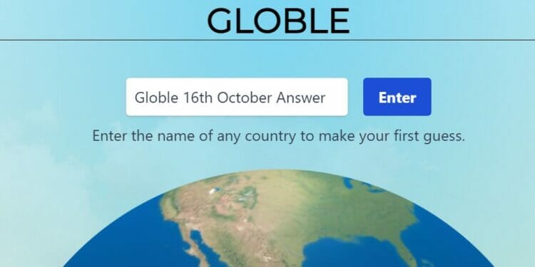 Globle 16 October Answer and Hints Today 2022