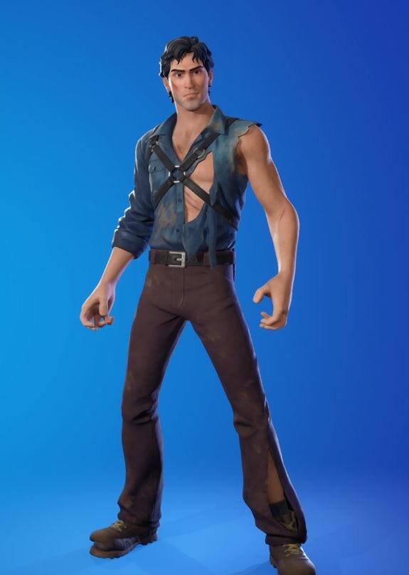 Fortnite character Ash Williams embraces the Evil Dead groovy