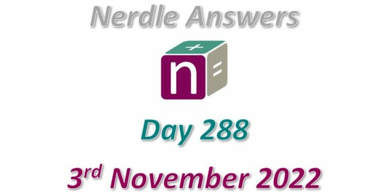 Daily Nerdle 288 Answers - November 3rd, 2022