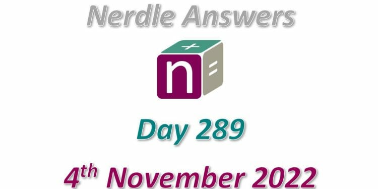 Daily Nerdle 289 Answers - November 4th, 2022
