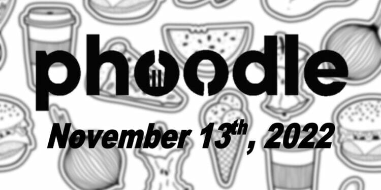 Daily Phoodle - 13th November 2022