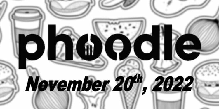 Daily Phoodle - 20th November 2022