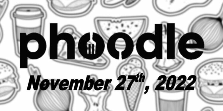 Daily Phoodle - 27th November 2022