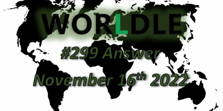 Daily Worldle 299 - November 16th 2022