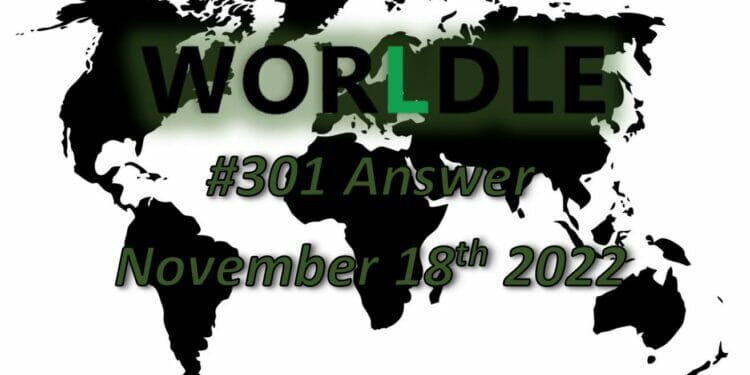 Daily Worldle 301 - November 18th 2022