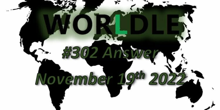 Daily Worldle 302 - November 19th 2022