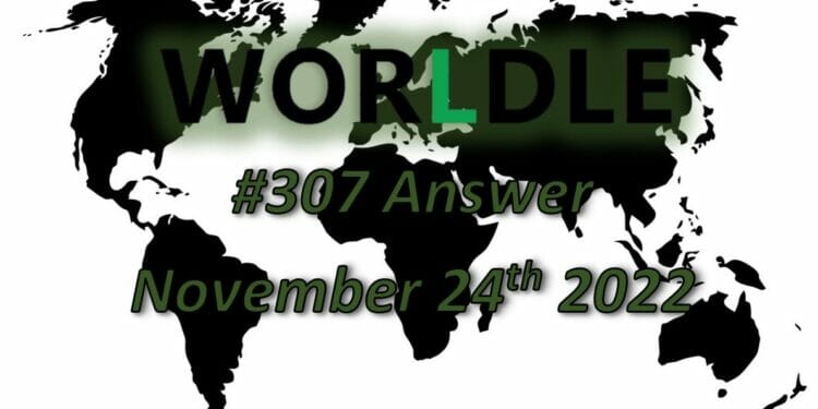 Daily Worldle 307 - November 24th 2022