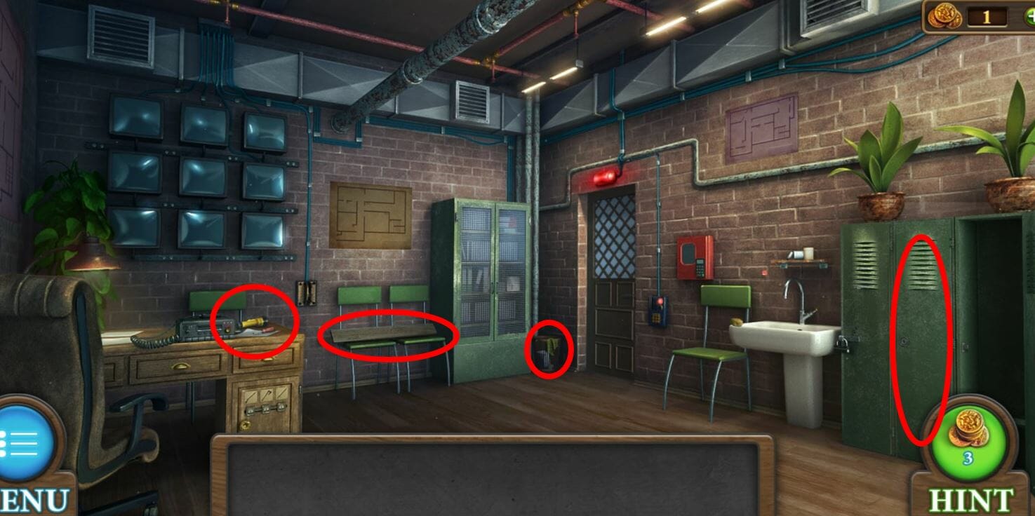 Tricky Doors Walkthrough Level 6 First Scene Objects Highlighted