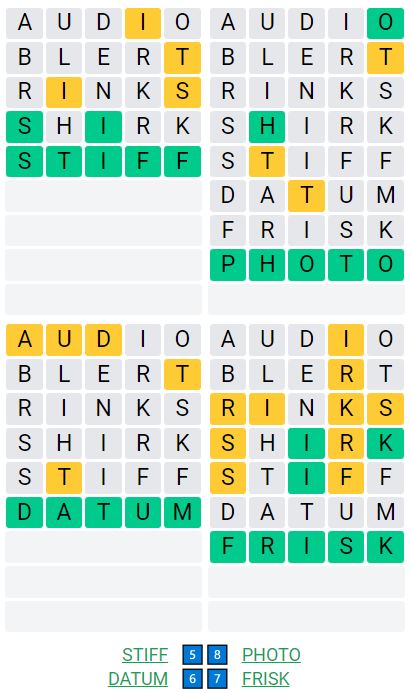 Today's Quordle Puzzle 37 Answer – March 2 2022 4 Daily Words Solution -  Fortnite Insider